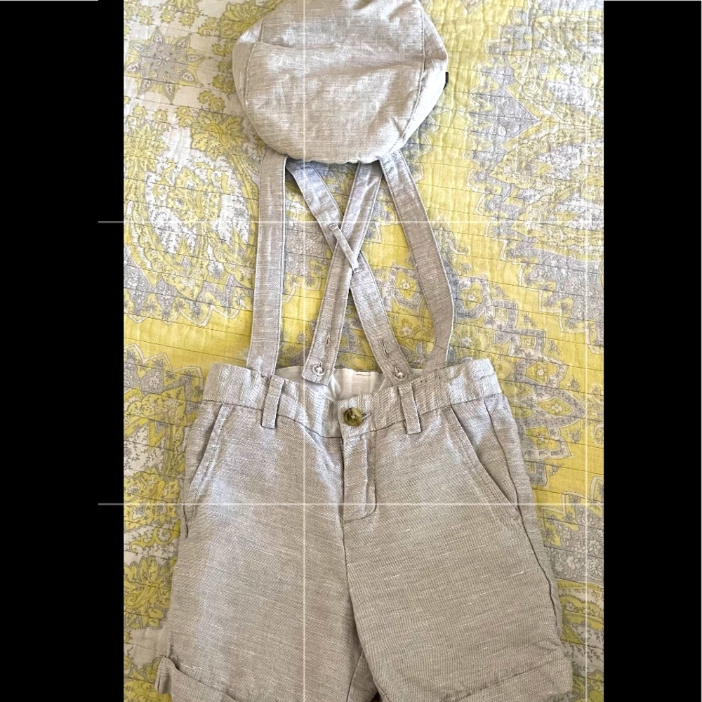 Janie And Jack shorts with suspenders and cap perfect set for this season🫥🤗